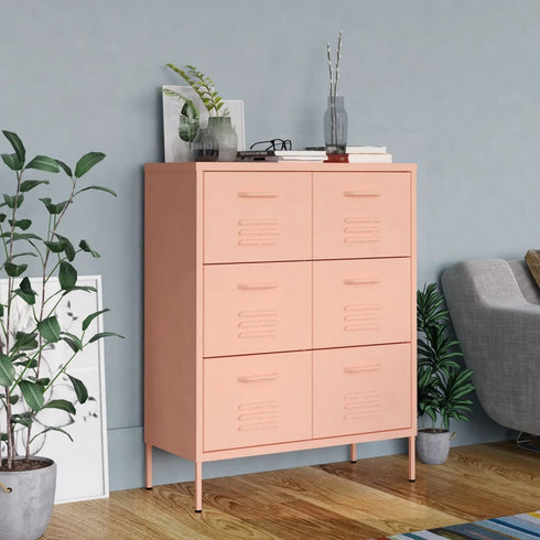 Lady Jillian -  Drawer Cabinet Pink 80x35x101,5 cm Steel